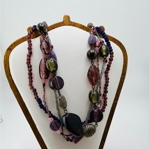 Cookie Lee Multi Layered Purple Pink Gemstones